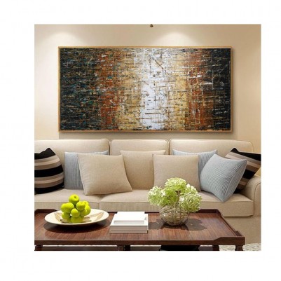 Quadro abstrato pintado a mão 70x140