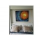 Quadro decorativo pintado a mão tema arvores e passarinhos estilo moderno 2a  80x100 