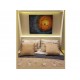 Quadro decorativo pintado a mão tema arvores e passarinhos estilo moderno 2a  80x100 