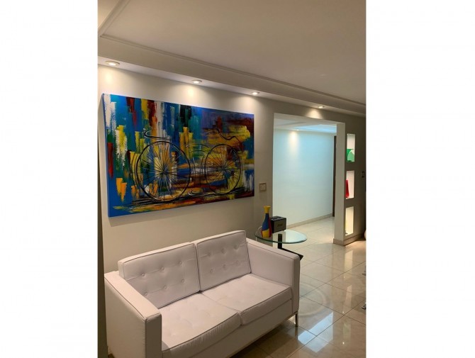 Quadro decorativo pintado a mão tema bike, ciclismo, bicicleta medida 100x170