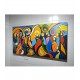 Quadro Santa ceia pintada a mão colorida modelo curvas  medida 70x130 