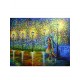 Quadro decorativo pintado a mão paisagem noturna casal 70x100