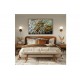 Quadro decorativo folhas abstrato medida 70x120 