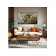 Quadro decorativo folhas abstrato medida 70x120 