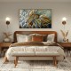 Quadro decorativo folhas abstrato medida 70x120 