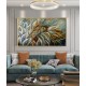 Quadro decorativo folhas abstrato medida 70x120 