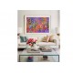 Quadro decorativo abstrato com flores estilizadas medida 70x100 