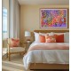 Quadro decorativo abstrato com flores estilizadas medida 70x100 