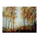 Quadro decorativo pintado a mão paisagem abstrato arvores 90x120 