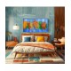 Quadro decorativo pintado a mão peixes 2b medida 60x120 