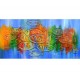 Quadro decorativo pintado a mão peixes 2b medida 60x120 