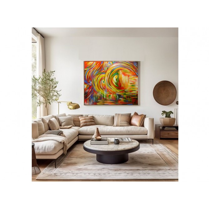 Quadro abstrato pinceladas multicores estilo A medida 100x120