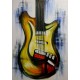 Quadro pintado a mão instrumentos musicais medida 50x70 