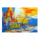 Quadro decorativo pintado a mão tema bike, ciclismo, bicicleta, abstrato,quadro original,medida  70x100 