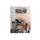 Quadro decorativo pintado a mão peixes 2b medida 50x140 