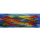 Quadro decorativo pintado a mão peixes 2b medida 50x140 