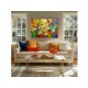 Quadro decorativo pintado a mão peixes 1A medida 70x100 