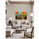Quadro decorativo pintado a mão peixes 1A medida 80x120 