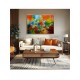 Quadro decorativo pintado a mão peixes 1A medida 80x120 
