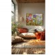 Quadro decorativo abstrato com flores estilizadas medida 70x100 