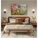 Quadro decorativo abstrato com flores estilizadas medida 70x100 