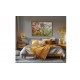 Quadro decorativo abstrato com flores estilizadas medida 70x100 