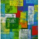 Quadro abstrato multicolorido pintado a mão geométricos espatulado 30x30