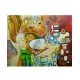 Quadro decorativo pintado a mão releitura da obra O beijo de Klimt por Katia Almeida 80x100 