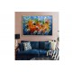 Quadro decorativo pintado a mão peixes 1A medida 80x120 