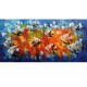 Quadro decorativo pintado a mão peixes 1A medida 50x100 