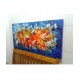 Quadro decorativo pintado a mão peixes 1A medida 50x100 