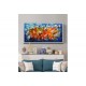 Quadro decorativo pintado a mão peixes 1A medida 50x100 