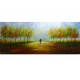Quadro paisagem com casal e cão pintado a mão 70x170