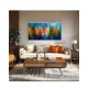 Quadro decorativo pintado a mão peixes 2b medida 60x120 