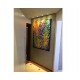 Quadro abstrato multicolorido pintado a mão, vertical , original,100x140 