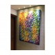 Quadro abstrato multicolorido pintado a mão, vertical , original,100x140 