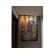 Quadro abstrato multicolorido pintado a mão, vertical , original,100x140 