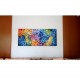 Quadro abstrato multicolorido pintado a mão 80x180 