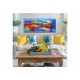 Quadro decorativo pintado a mão peixes 2b medida 40x100