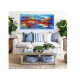 Quadro decorativo pintado a mão peixes 2b medida 40x100