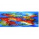 Quadro decorativo pintado a mão peixes 2b medida 40x100