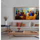 Quadro decorativo Santa ceia colorida moderna pintada a mão medida 100x200 
