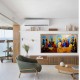 Quadro decorativo Santa ceia colorida moderna pintada a mão medida 100x200 