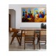 Quadro decorativo Santa ceia colorida moderna pintada a mão medida 100x200 