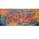 Quadro abstrato multicolorido pintado a mão 80x180 