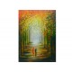 Quadro decorativo pintado a mão paisagem casal vertical medida 70x50