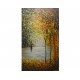 Quadro decorativo pintado a mão arvores e casal , vertical, medida  120x80