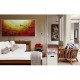 Quadro decorativo pintado a mão tema arvores e passarinhos estilo moderno 2a 70x140