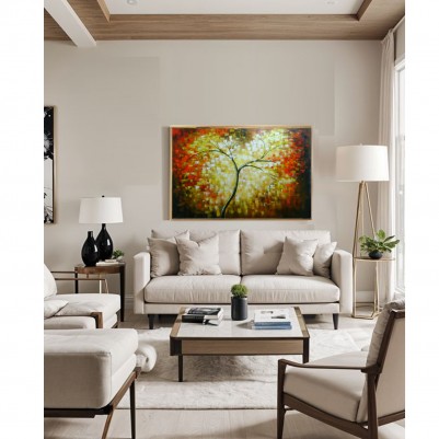 Quadro pintado a mão arvore estilo moderno medida 80x120 