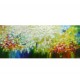 Quadro pintado a mão arvore e passarinhos medida 50x120 